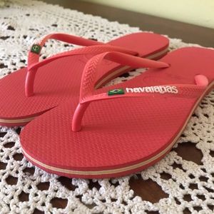 Pink Coral Havaianas Flip flops 7-8